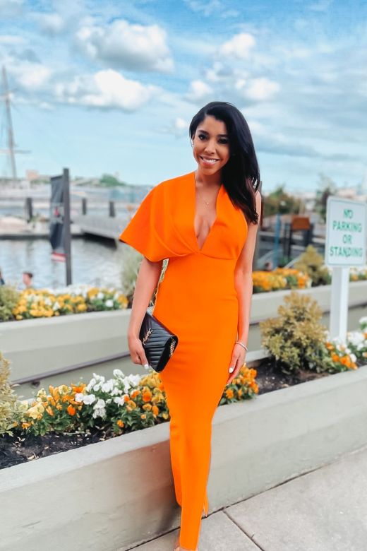 Blake Bandage Maxi Dress - Apricot Orange (Sale)