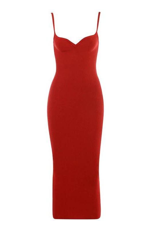 Blanche Bandage Midi Dress - Lipstick Red (Sale)