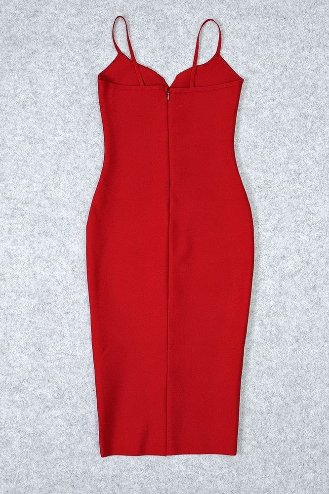 Blanche Bandage Midi Dress - Lipstick Red (Sale)