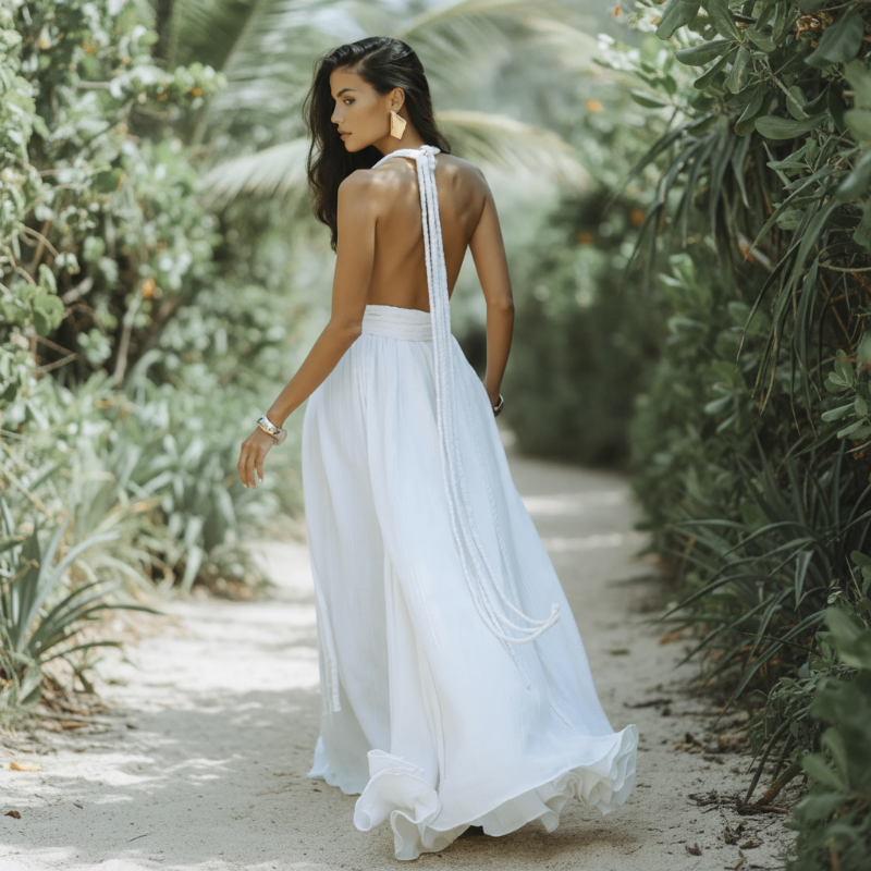 Boho Backless Bandage Maxi Dress