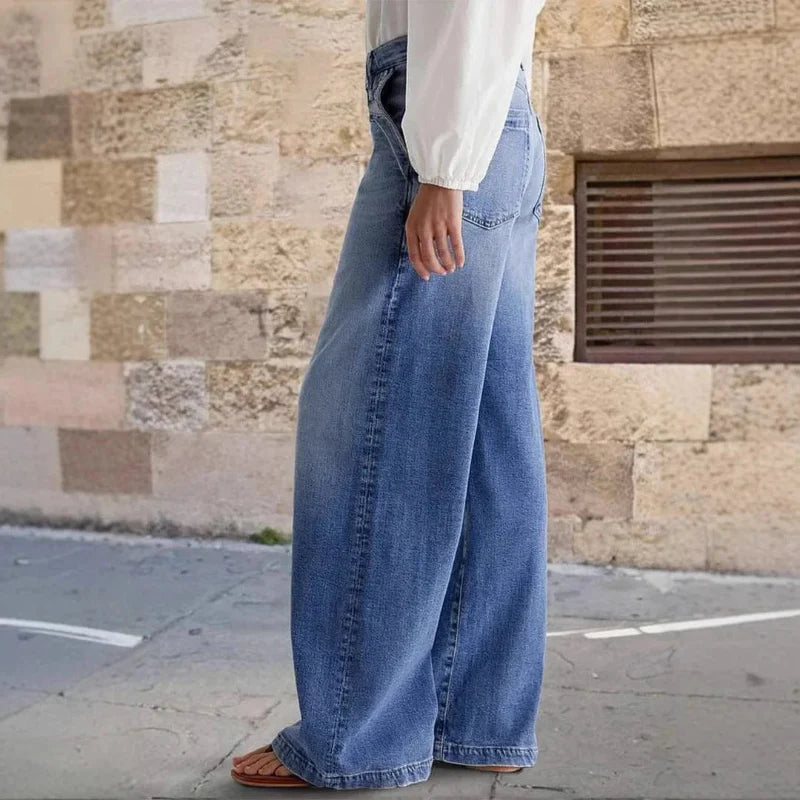 Boho Wide Leg High Waist Jeans