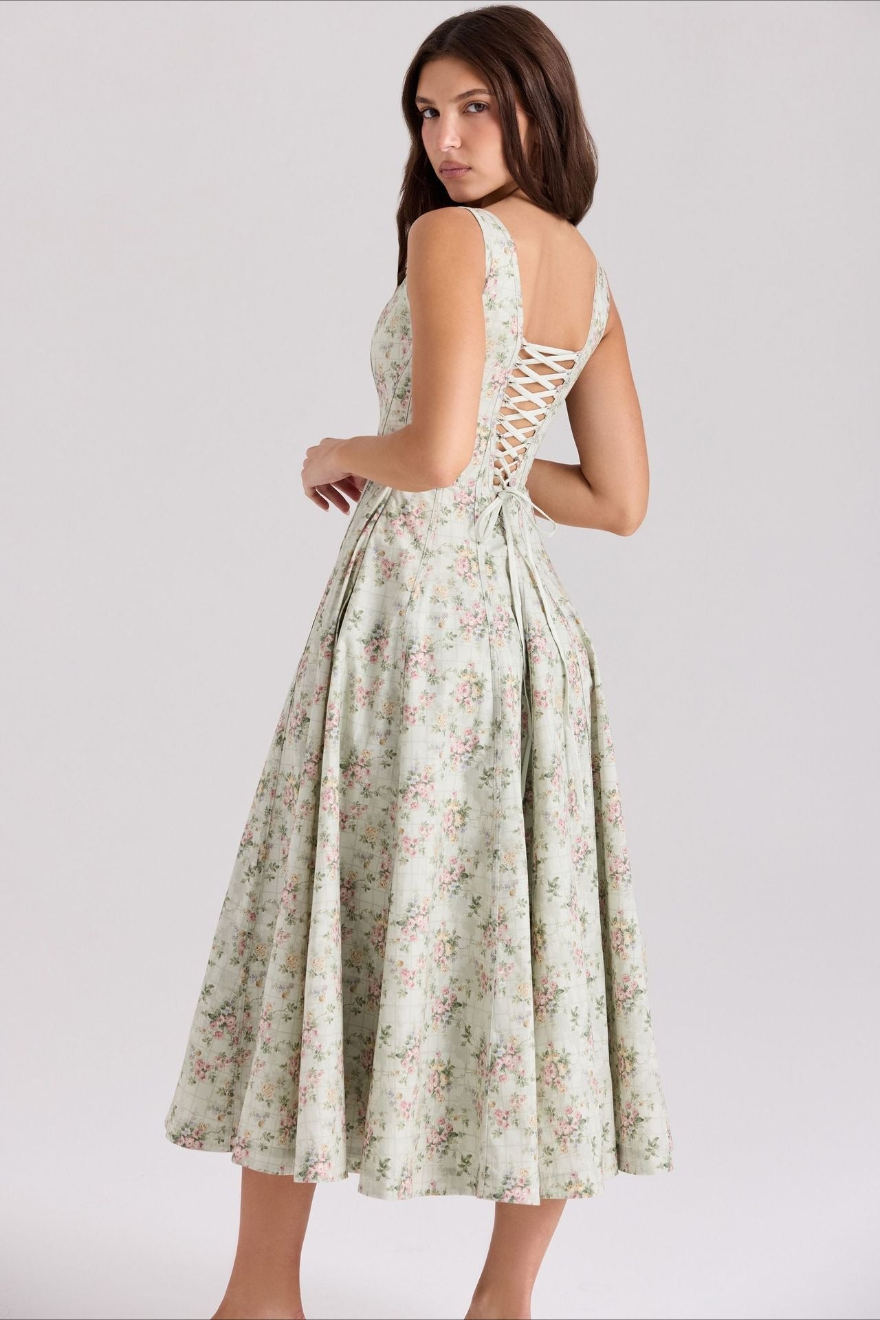 Off Shoulder Tie Strap Midi Dress