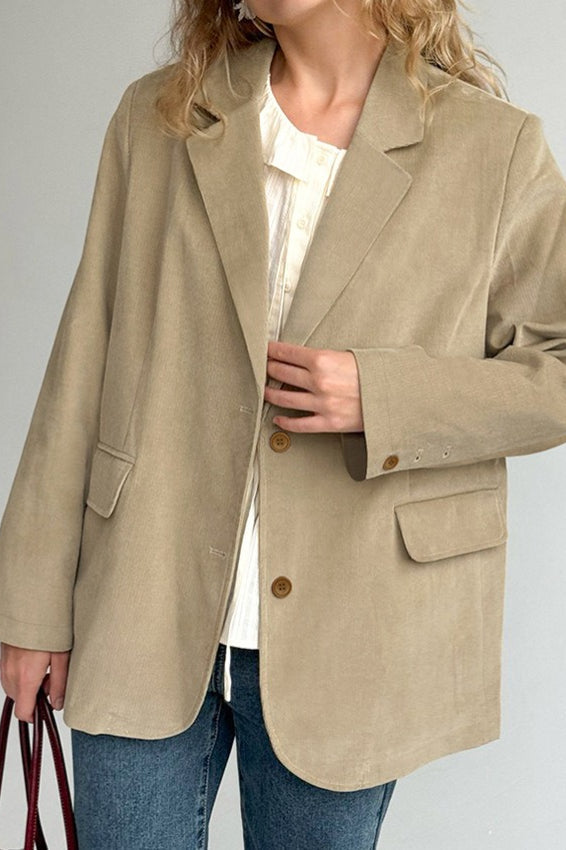 Elegant Corduroy Blazer Coat