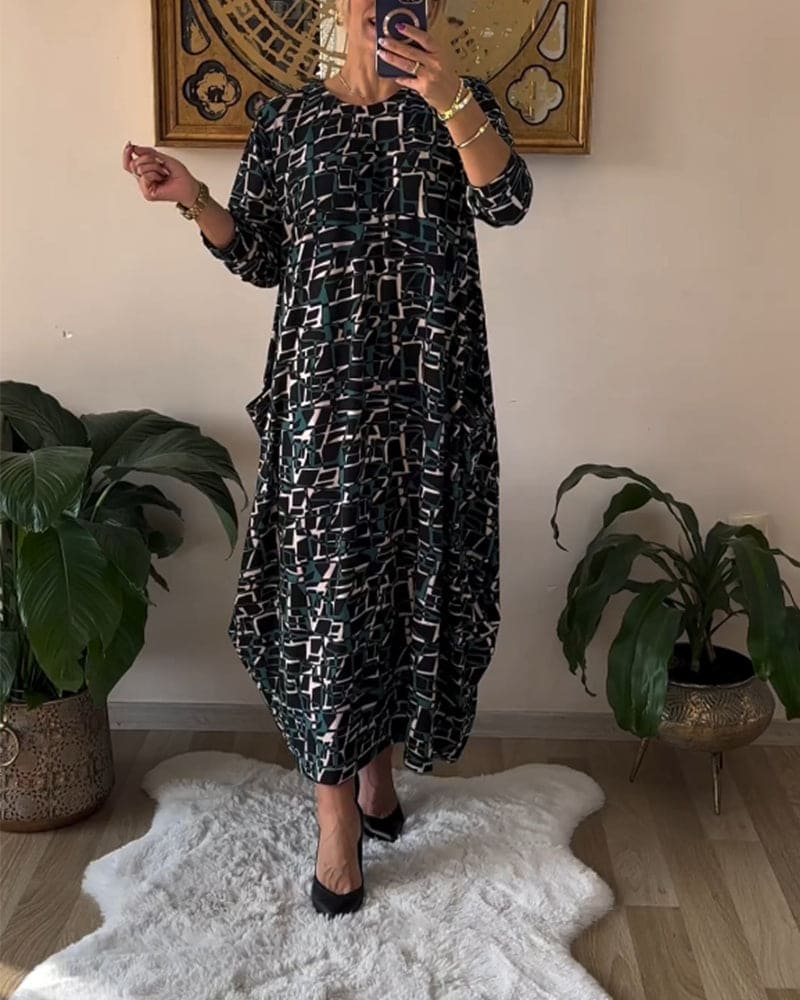 Amalia Chic Long Retro Style Dress Boutique Collection
