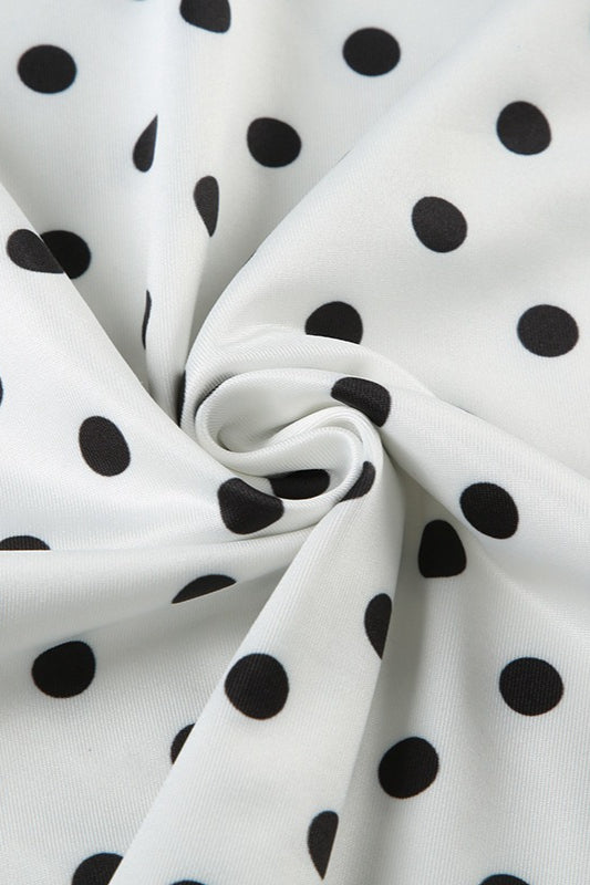 Polka Dot A Line Strap Mini Dress