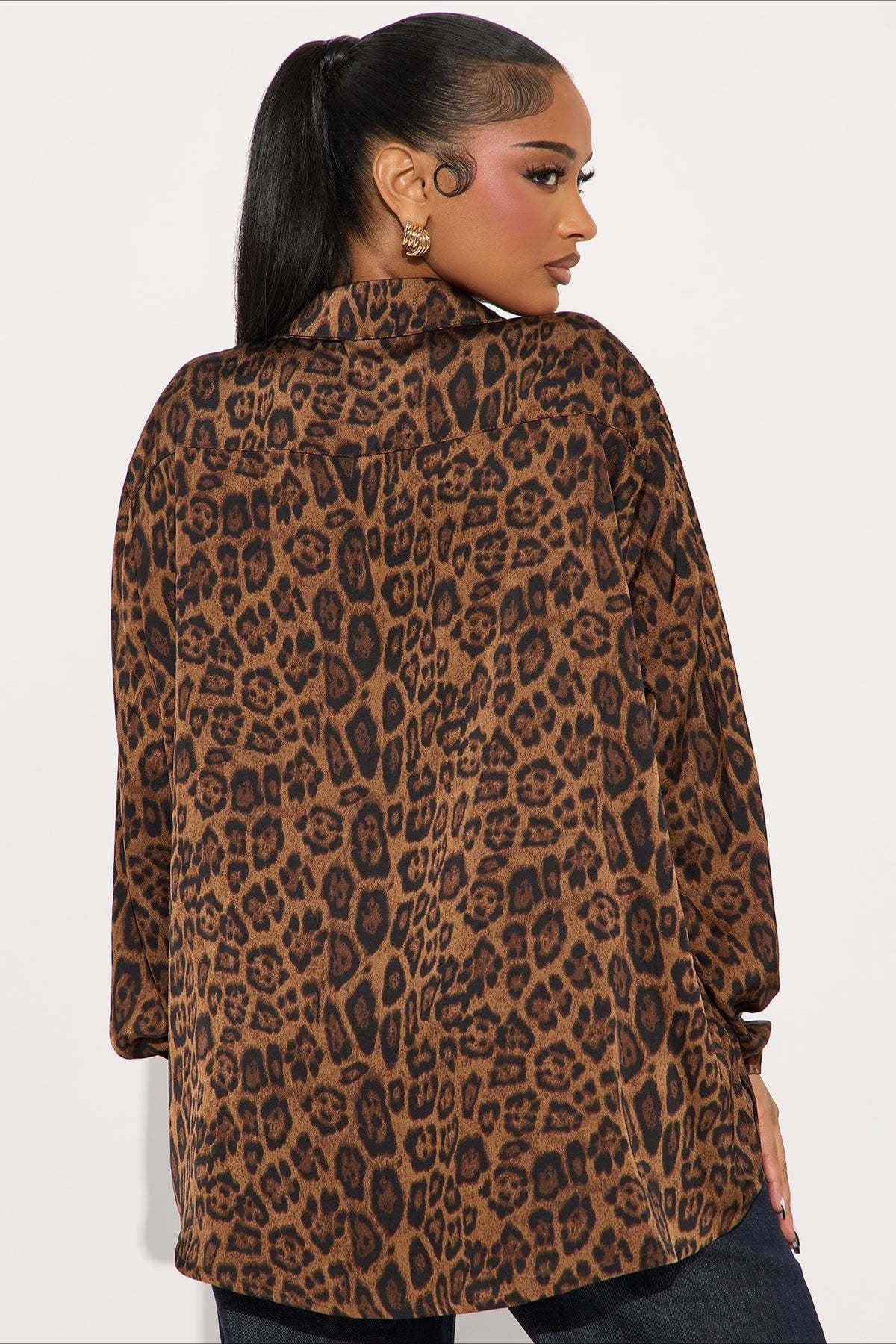 Leopard Print Loose Retro Blouse