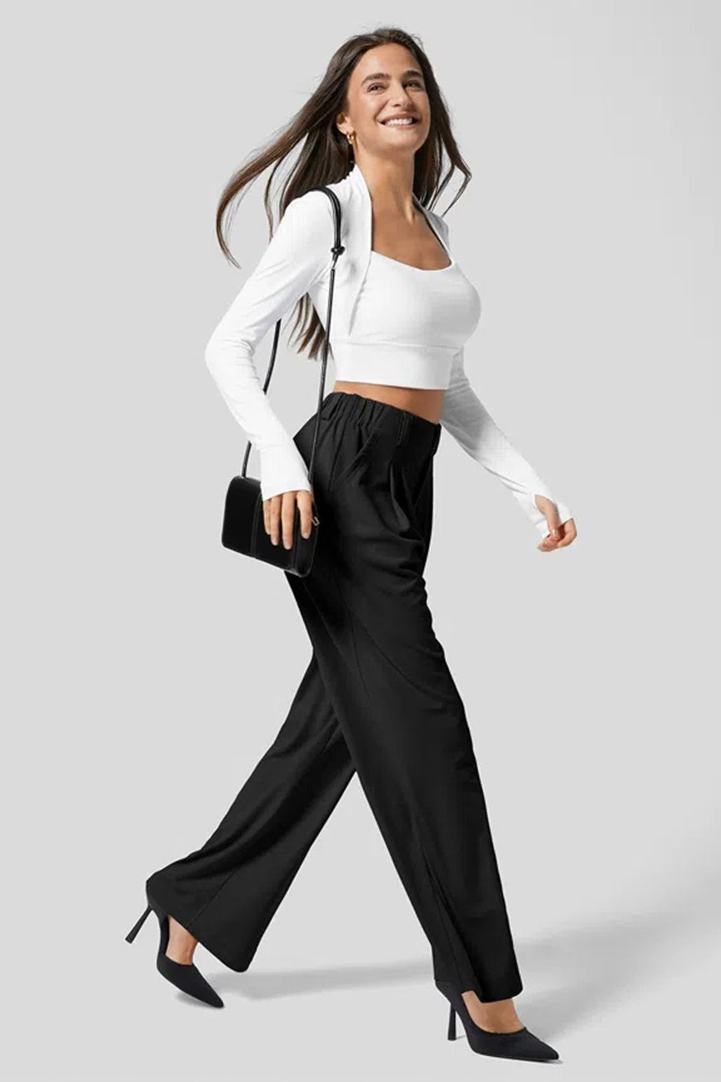 Hip Slimming Wide Leg Relaxed Knit Pants