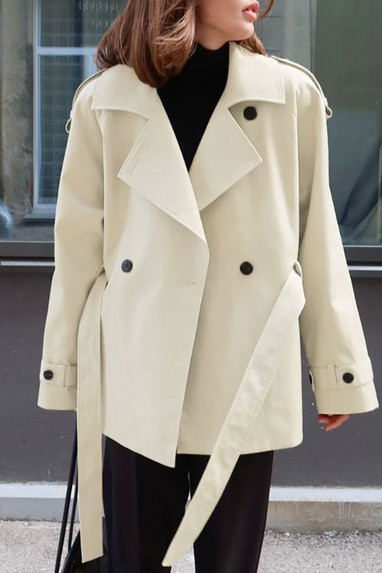 Loose Notch Collar Waist-Tied Designers Chic Trench Coat