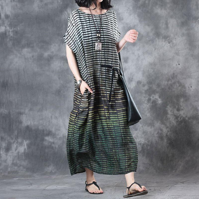 Casual Loose Striped Short Sleeve Dress
