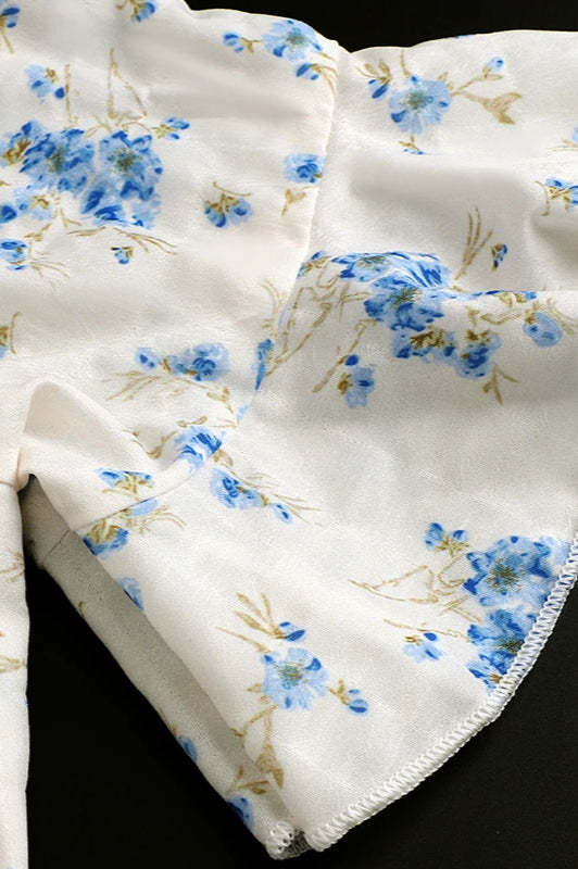 LaceUp VNeck Backless Floral Dress