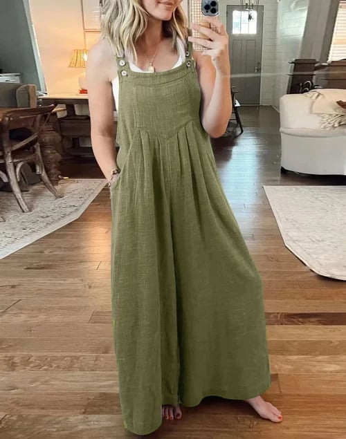 SALE PLUS SIZE WIDE LEG OVERALLS JUMPSUIT