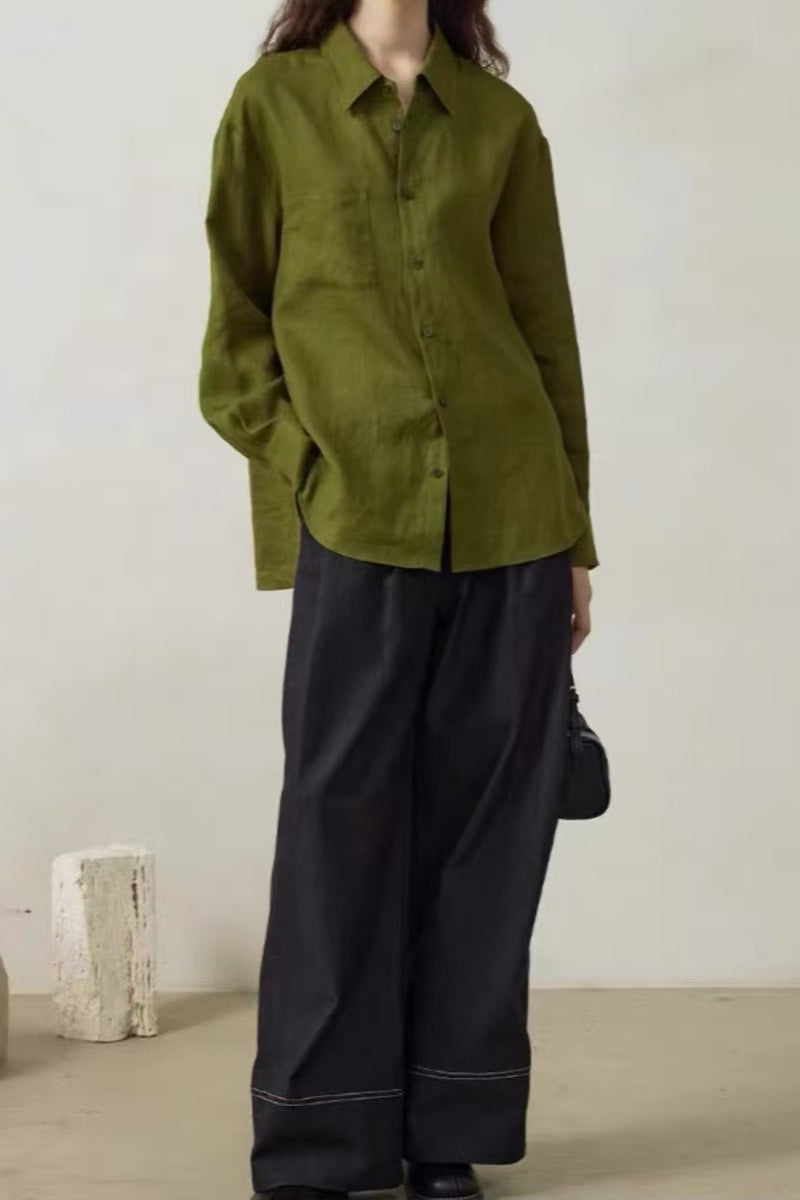 Linen Minimalist Layering Blouse