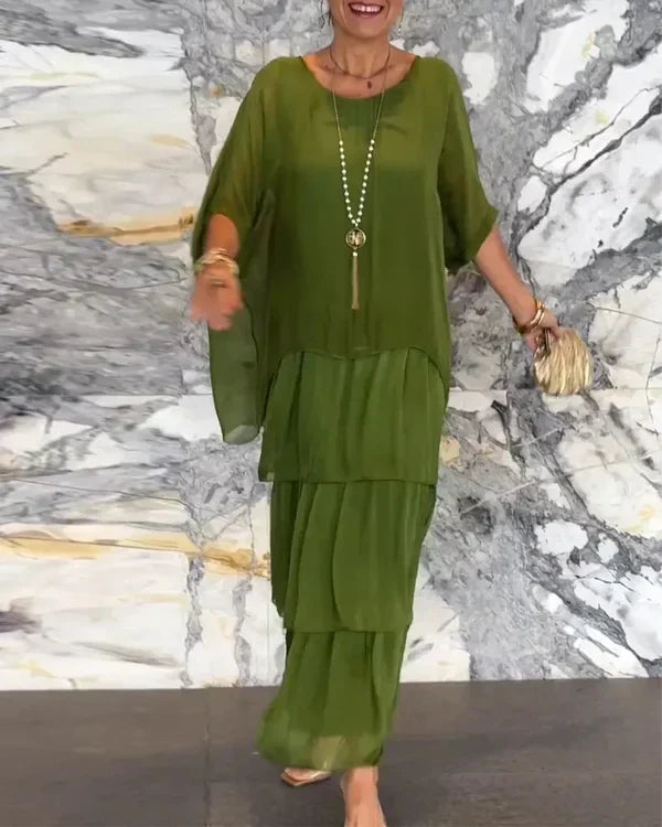 Marta Elegant Chiffon Dress Dress with Tailored Everyday Styling