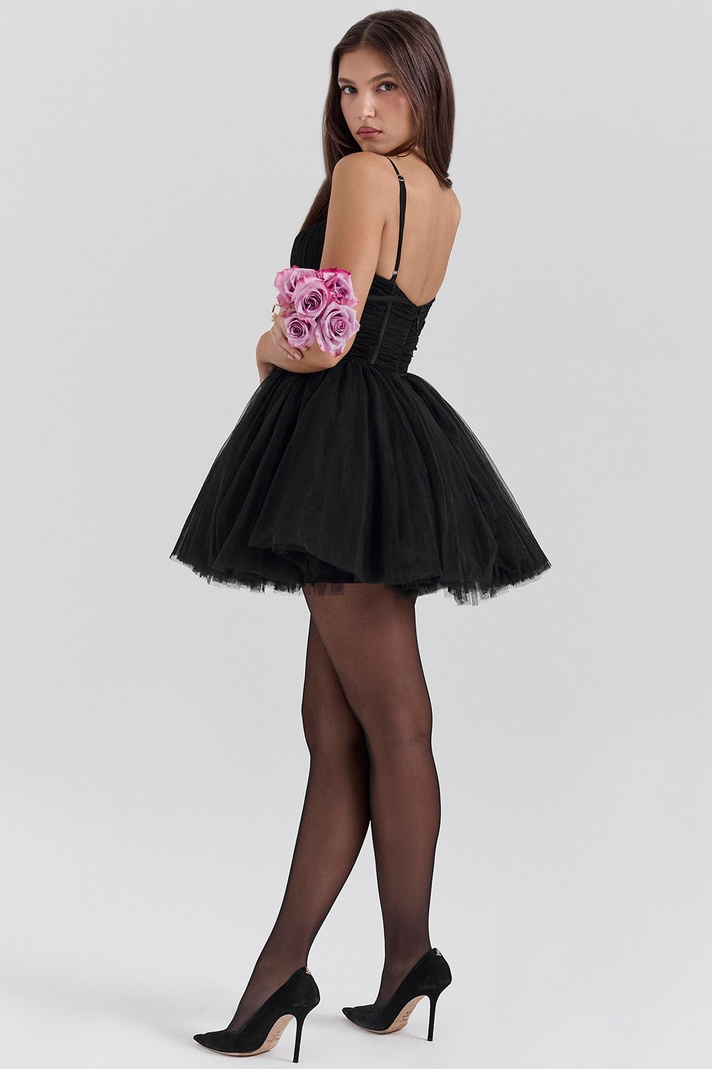 Chiffon Lace-up Backless Dress 15