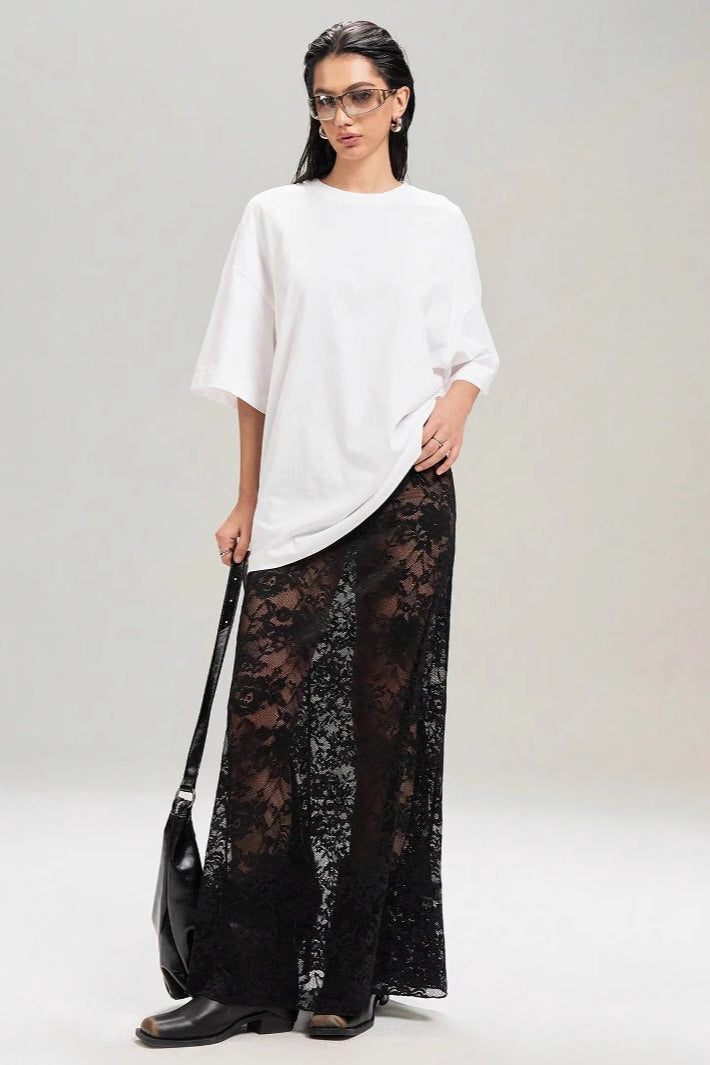 High-Waist Lace Bodycon Skirt