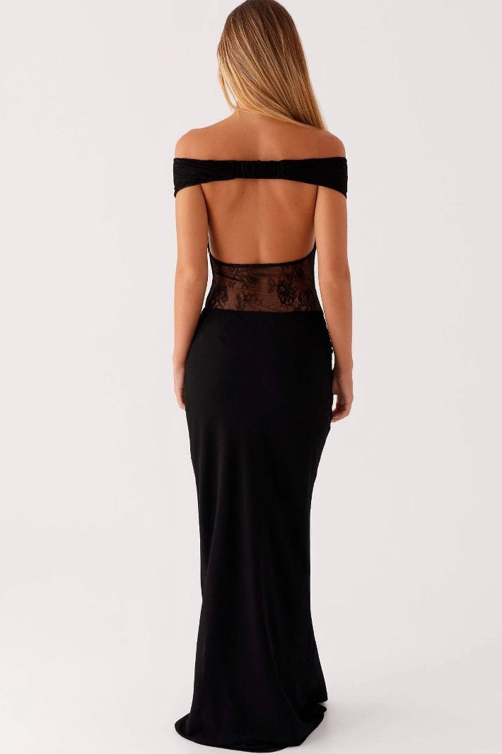 Mesh See Through VNeck Backless Bodycon Dress