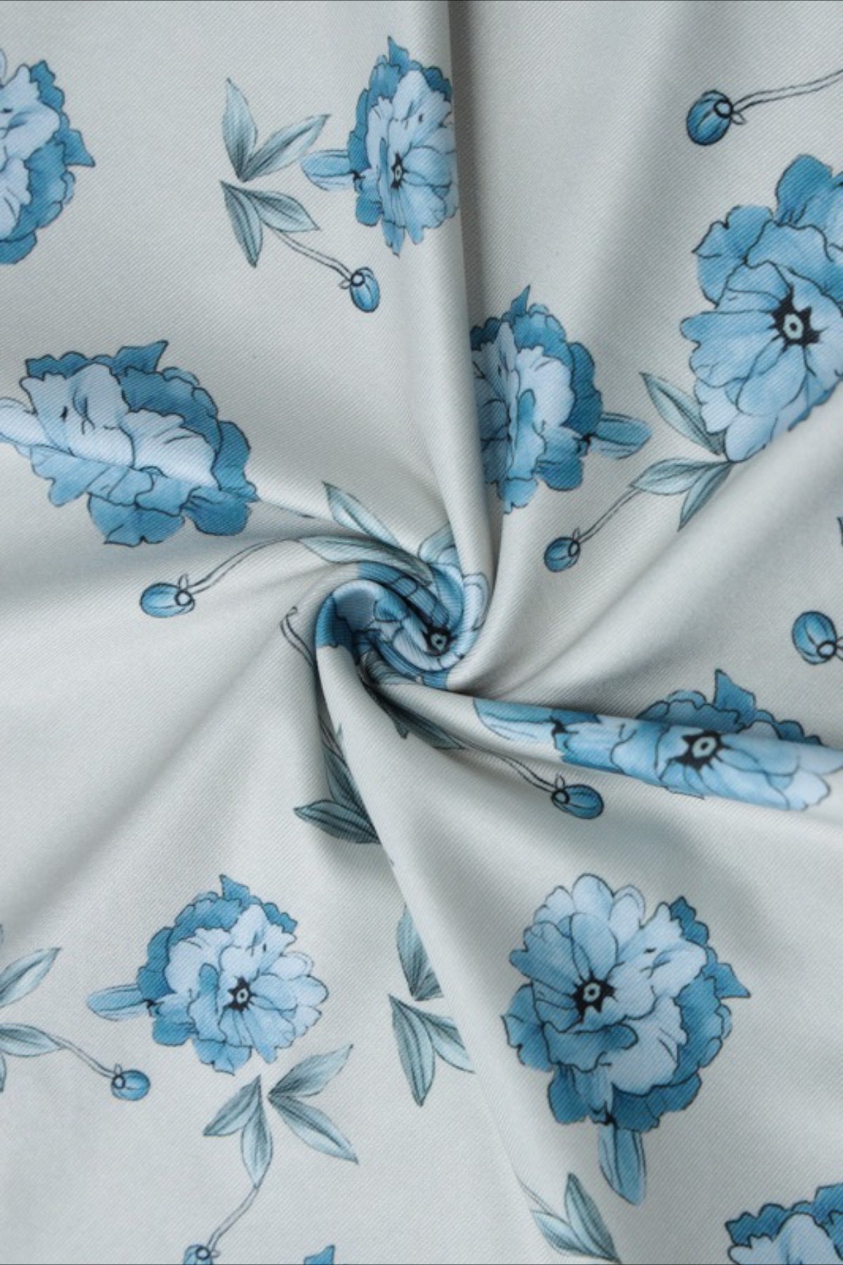Blue Spaghetti Strap Sweetheart Corset Toile Floral Print A-Line Maxi Dress 8