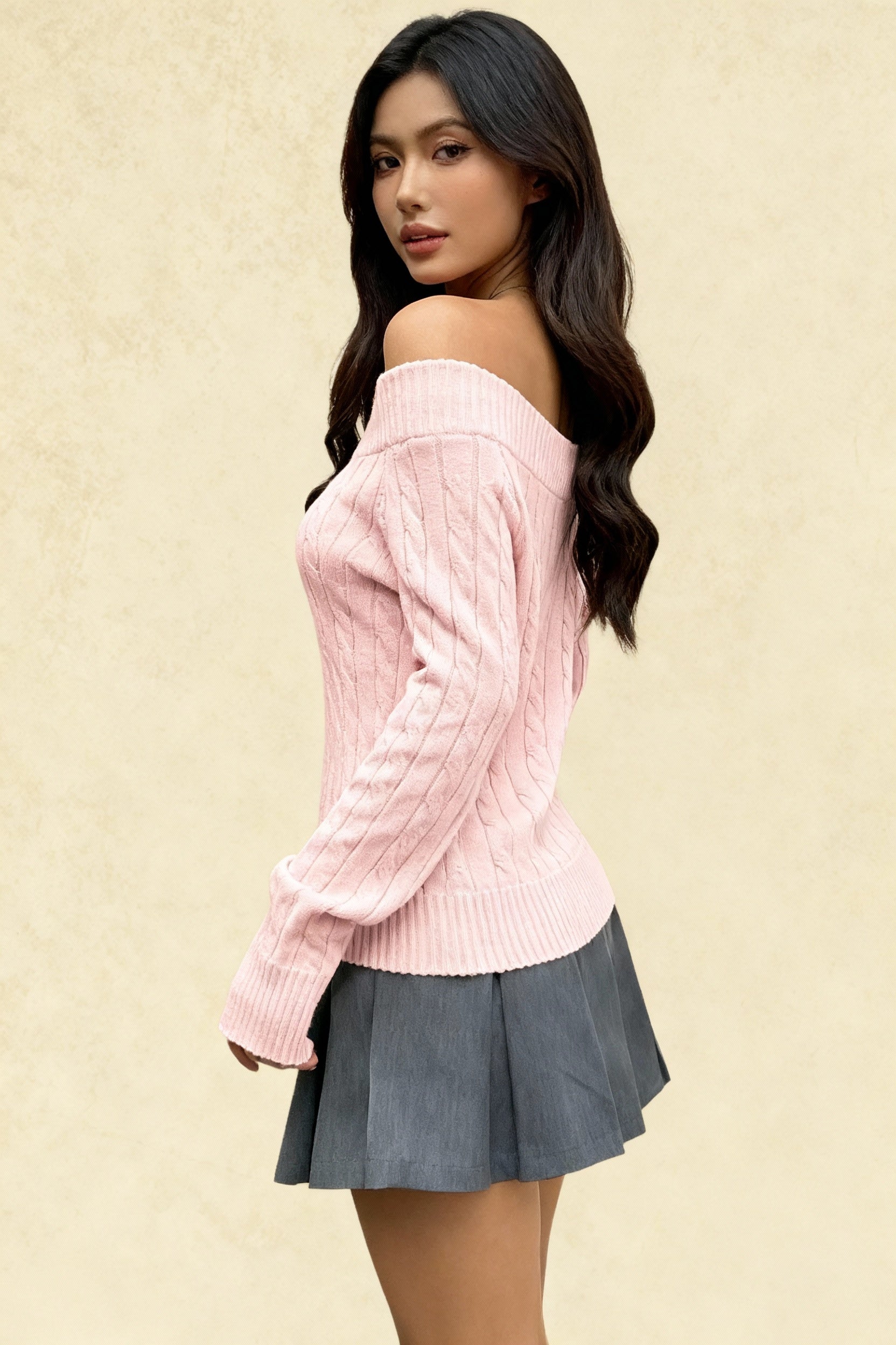 Edgy LongSleeve Knit Sweater