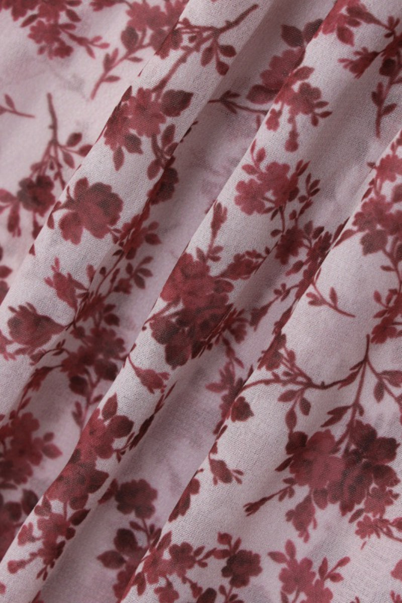 Red Spaghetti Strap Backless Ditsy Floral Print A-Line Maxi Dress 9