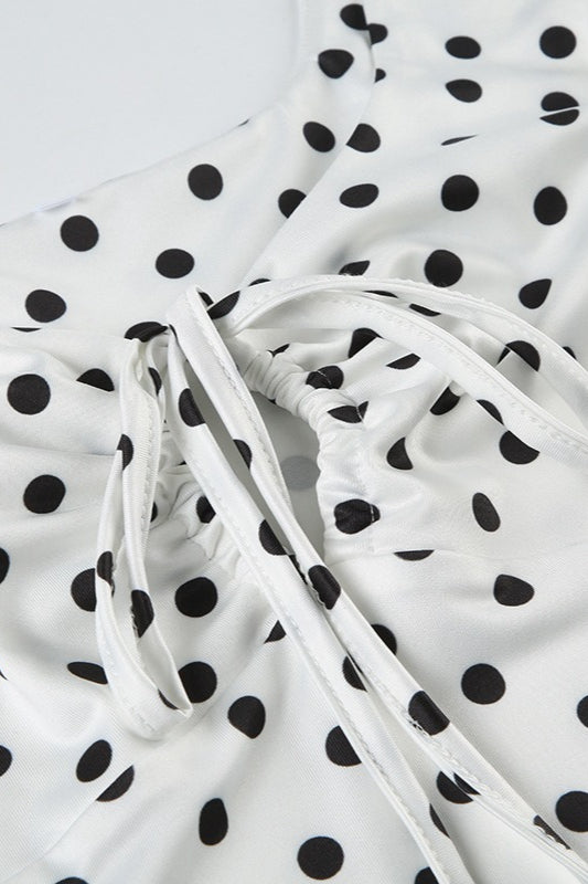 White Polka Dot A-Line Cami Mini Dress 3