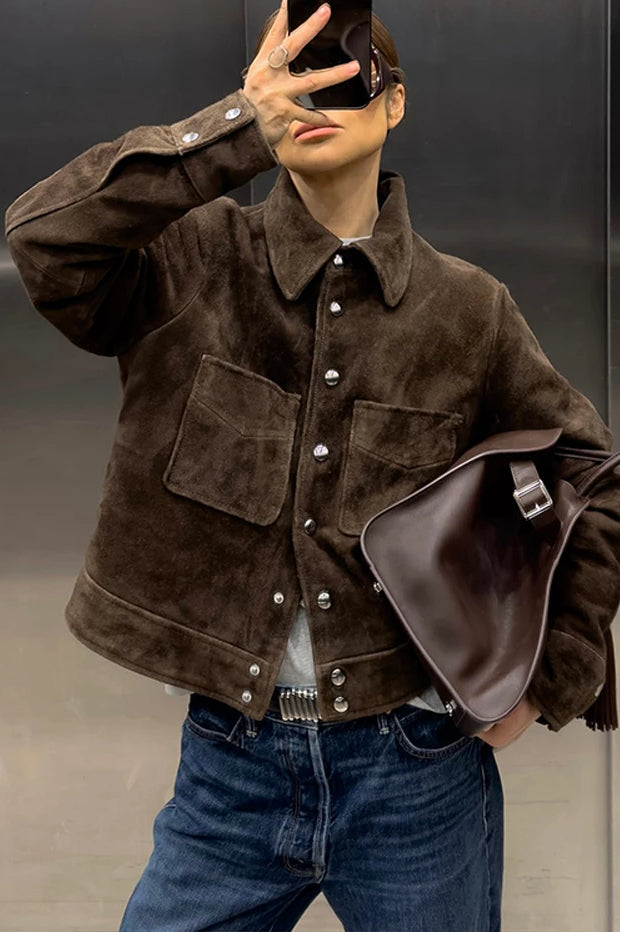 SingleBreasted Suede Jacket