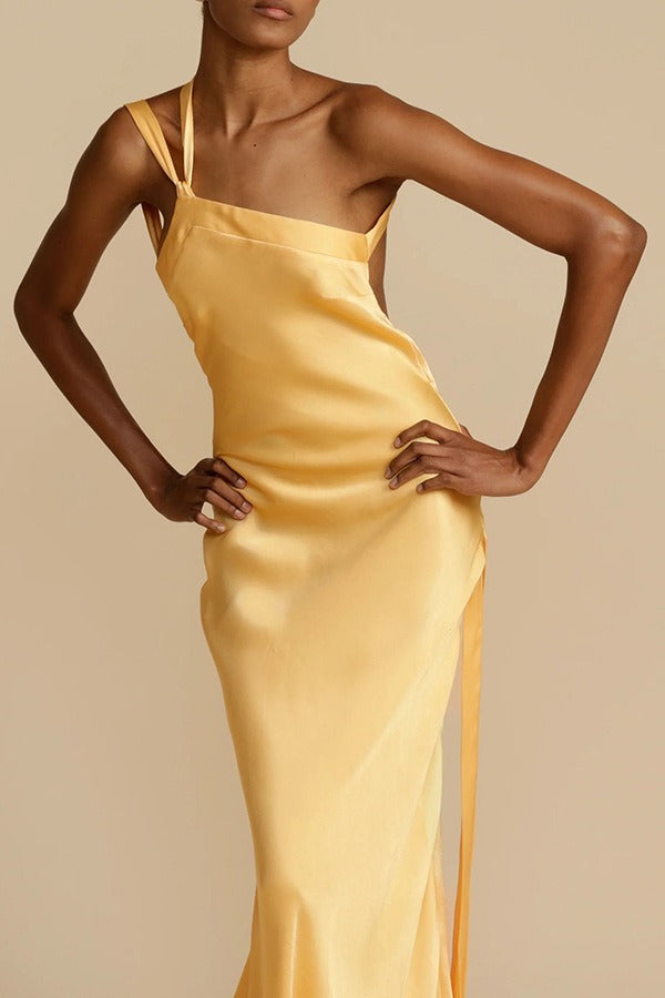 Satin One Shoulder Bodycon Dress 4