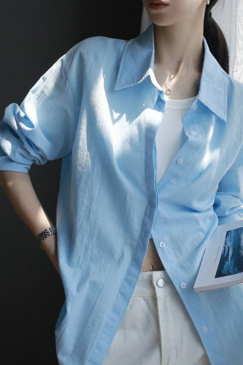 Pure Linen French Casual Blouse