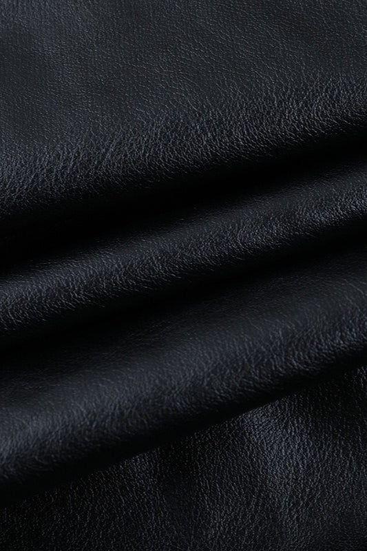 Short PU Leather Zip Jacket