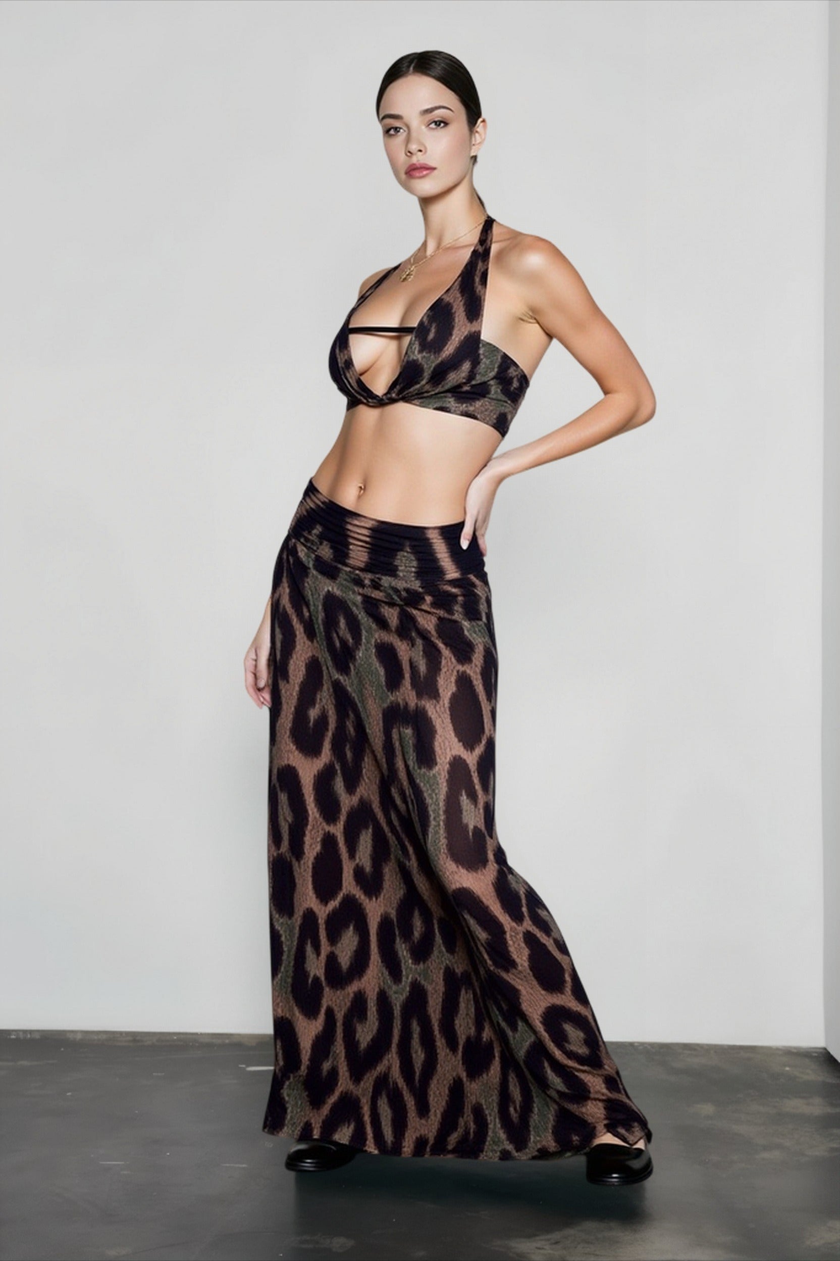 Sheer sexy leopard print vacation set
