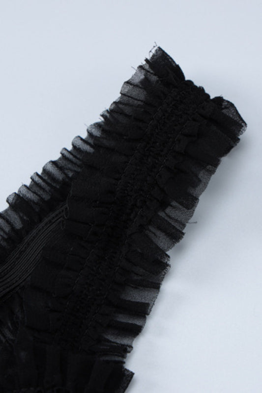 Black Lace Detail Bow Front Midi Dress 8