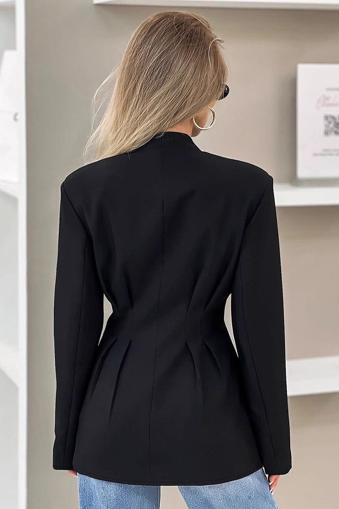 Slim Fit V Neck Blazer Coat