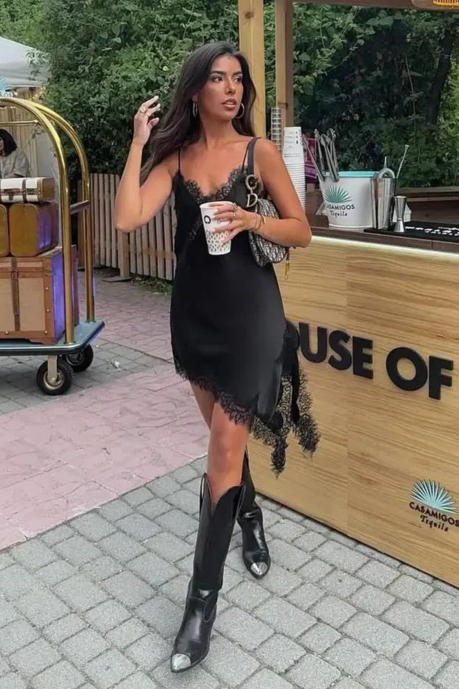 Asymmetric Lace Trim Fitted Bodycon Mini Dress 9