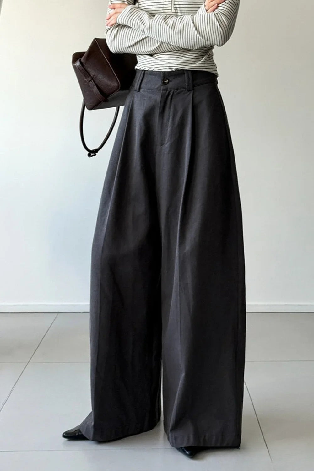Retro Relaxed HighWaisted WideLeg Pants
