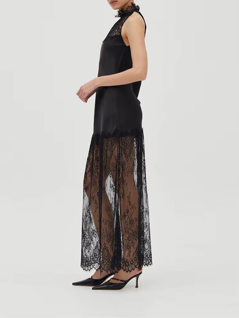 Celeste Lace Halter Maxi Dress