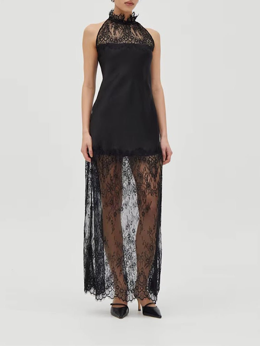 Celeste Lace Halter Maxi Dress