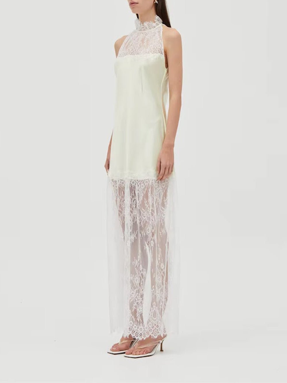 Celeste Lace Halter Maxi Dress