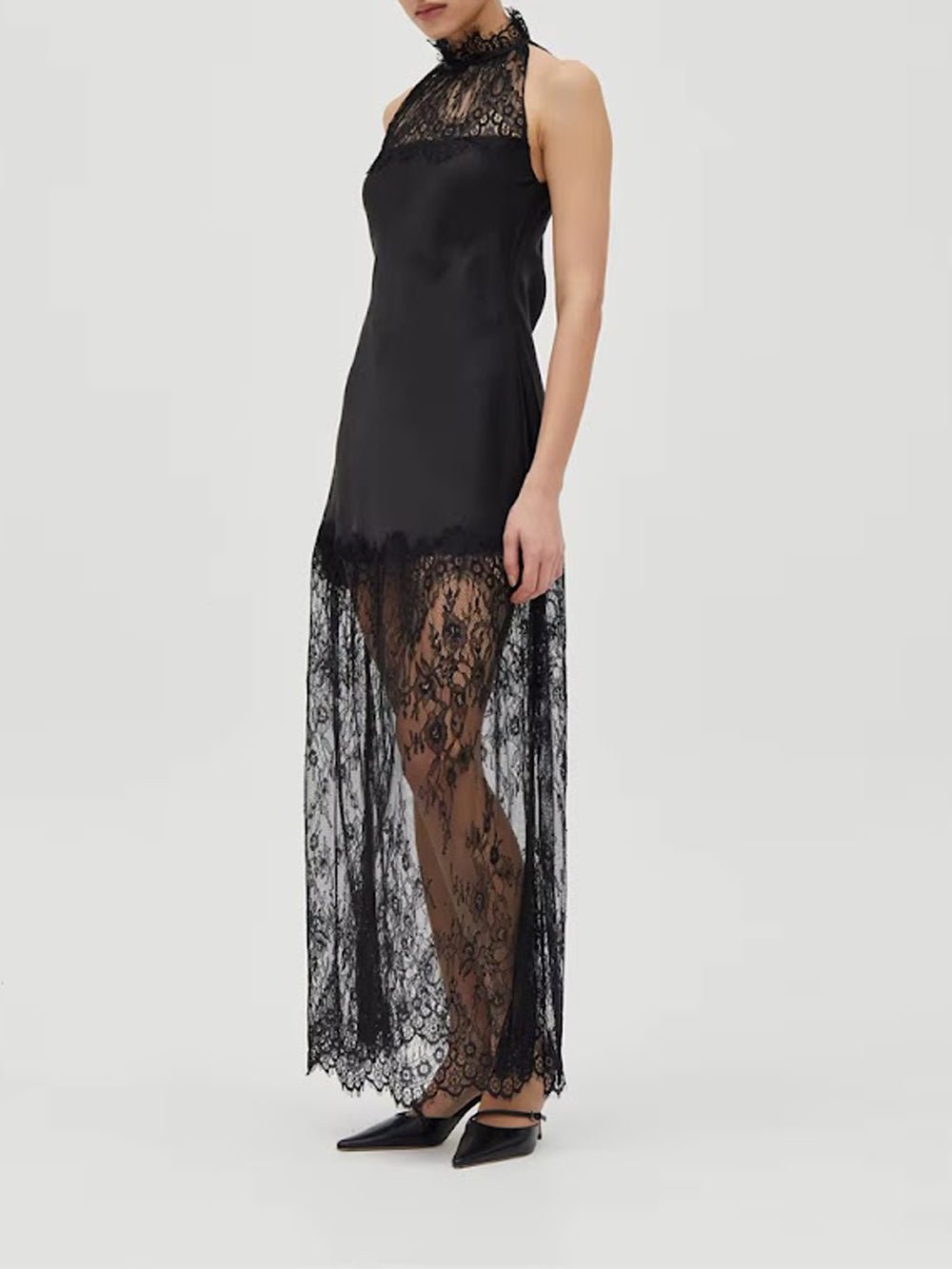 Celeste Lace Halter Maxi Dress