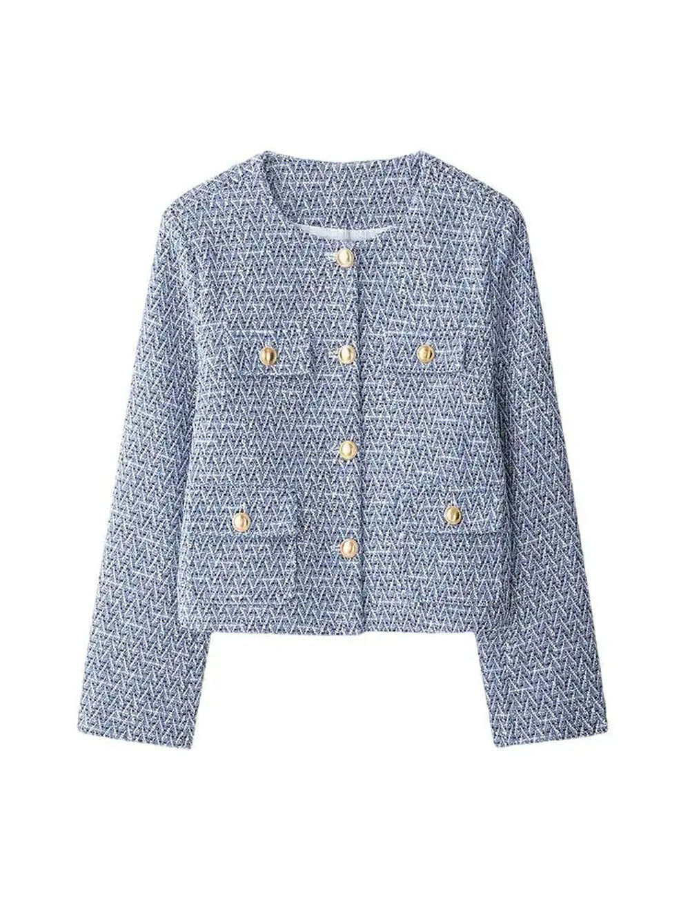 Charlotte Tweed Cropped Button Jacket - Fashion Pov