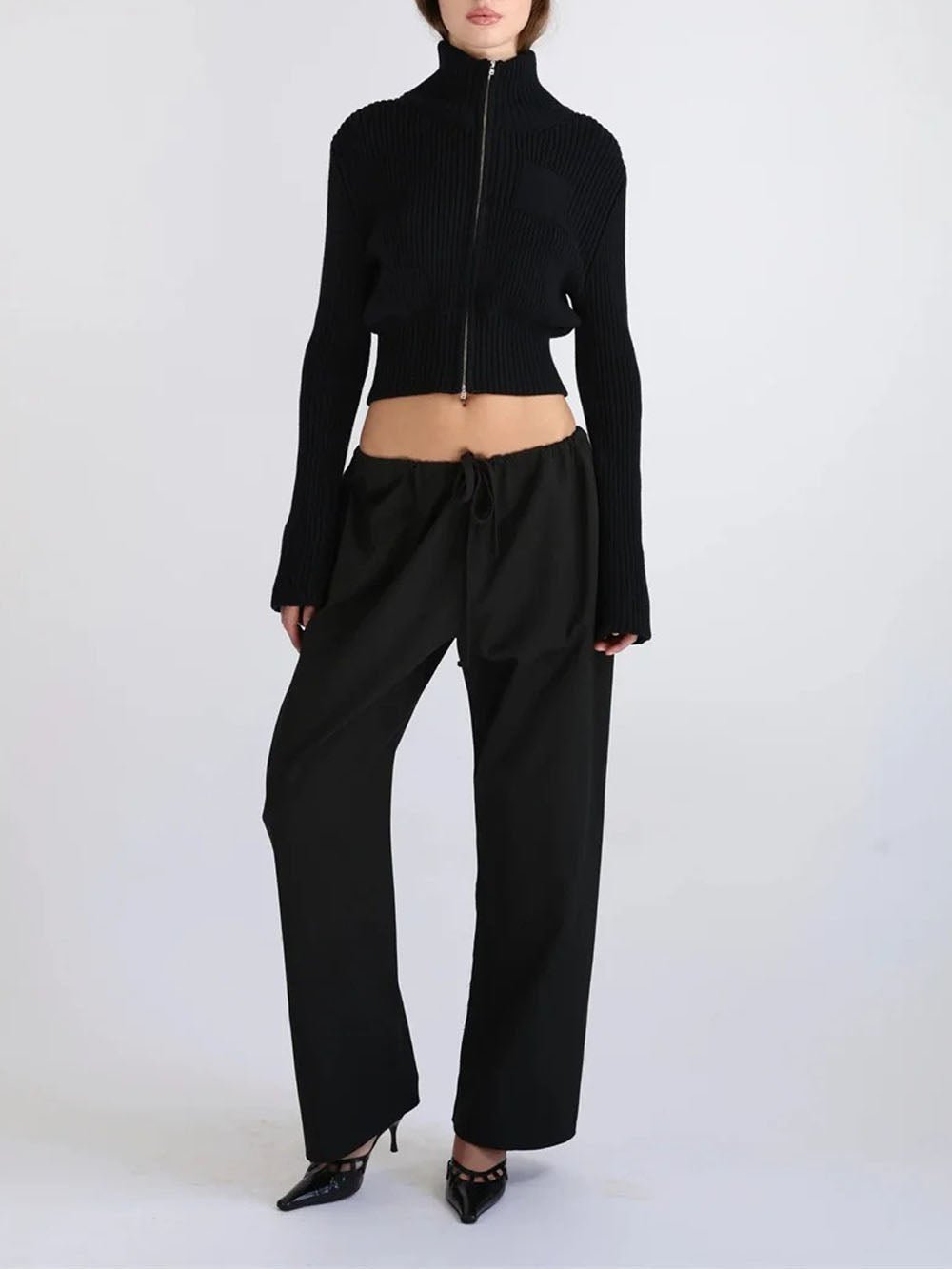 Claire Zip Turtleneck Knit Cardigan - Fashion Pov