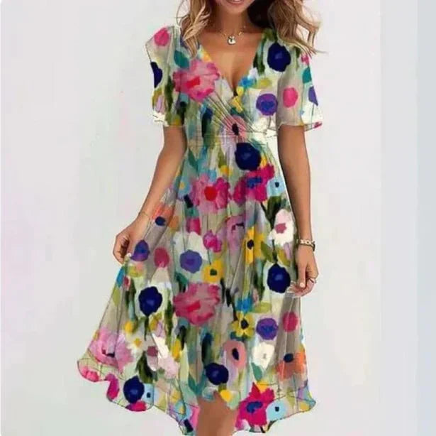 Katia Elegant V-neck Dress for Everyday Chic for Women Stylish Outfit