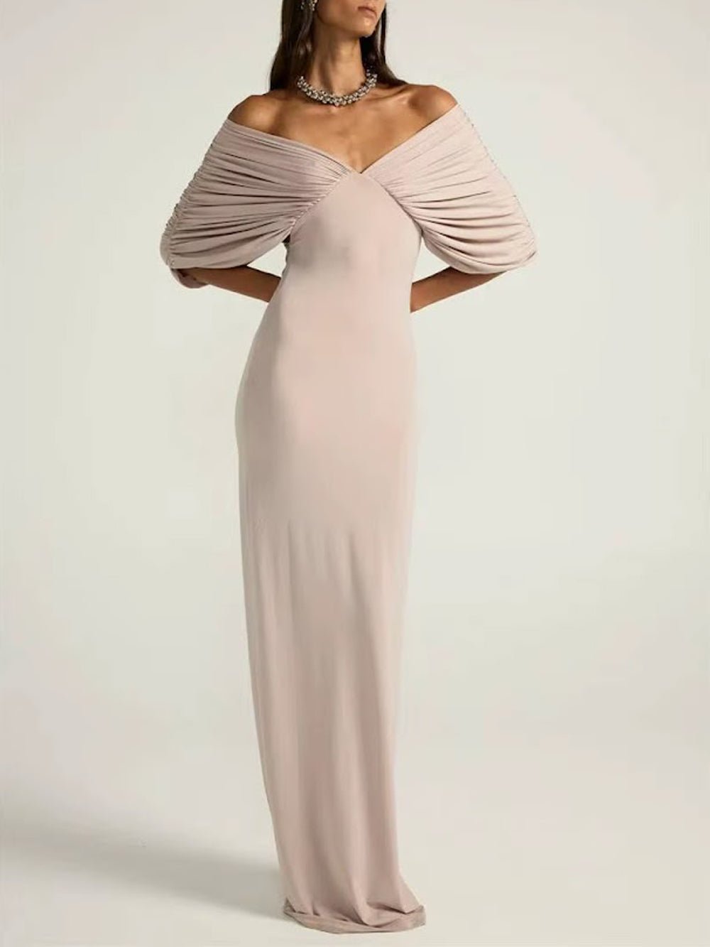 Colette Off Shoulder Draped Gown