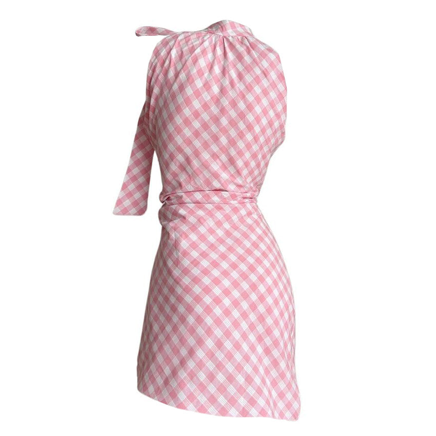 Gingham Print Square Neck Puff Sleeve Mini Dress 2