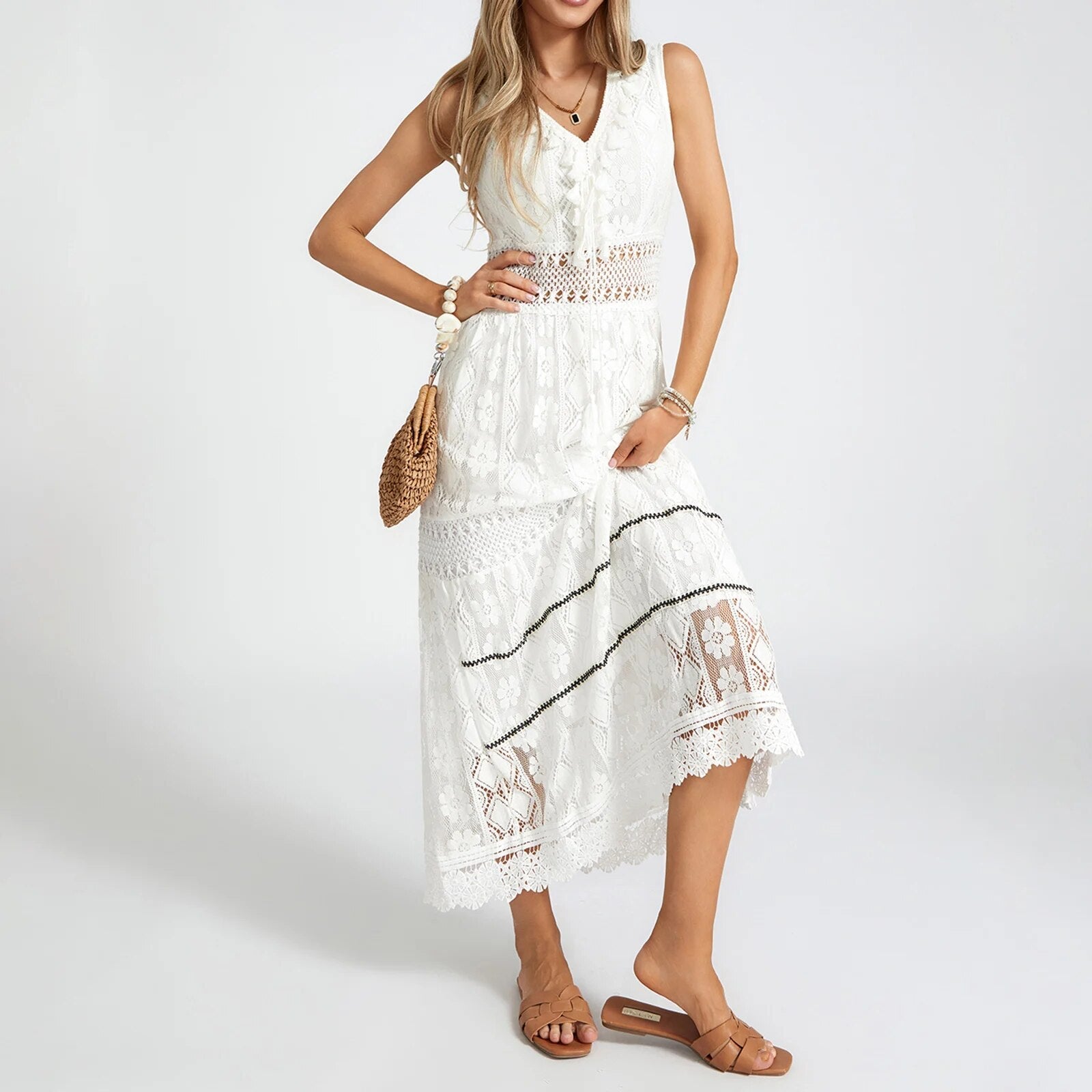 Karen Elegant Boho Dress for Women Vacation Beach Look