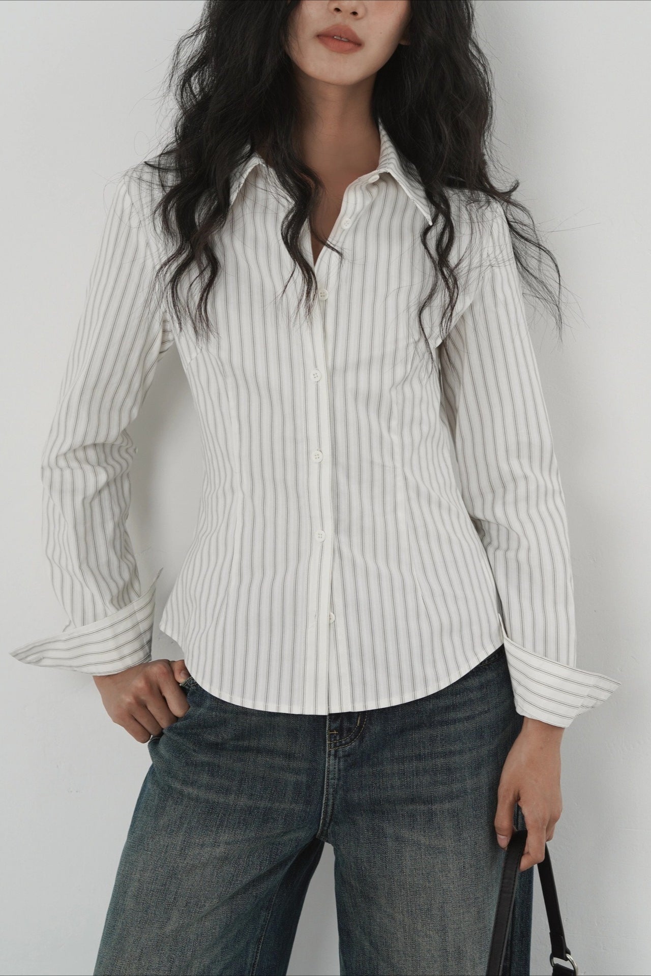 Vintage Stripe Button Down Blouse
