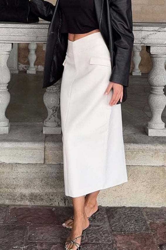 High-Waist Straight Skirt