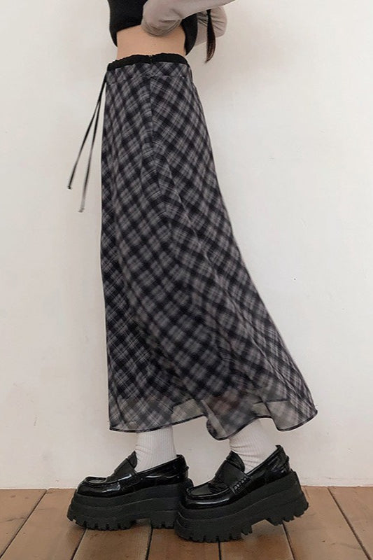 Vintage Tartan High Waist ALine Skirt