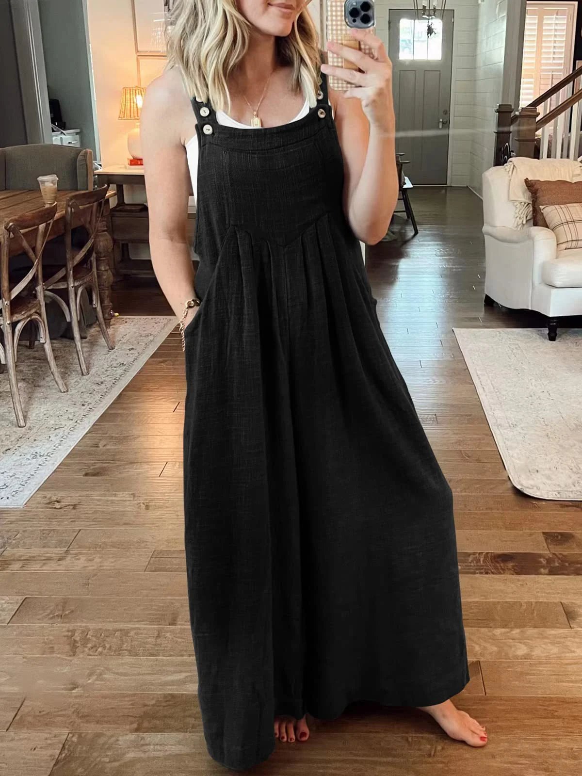 SALE PLUS SIZE WIDE LEG OVERALLS JUMPSUIT