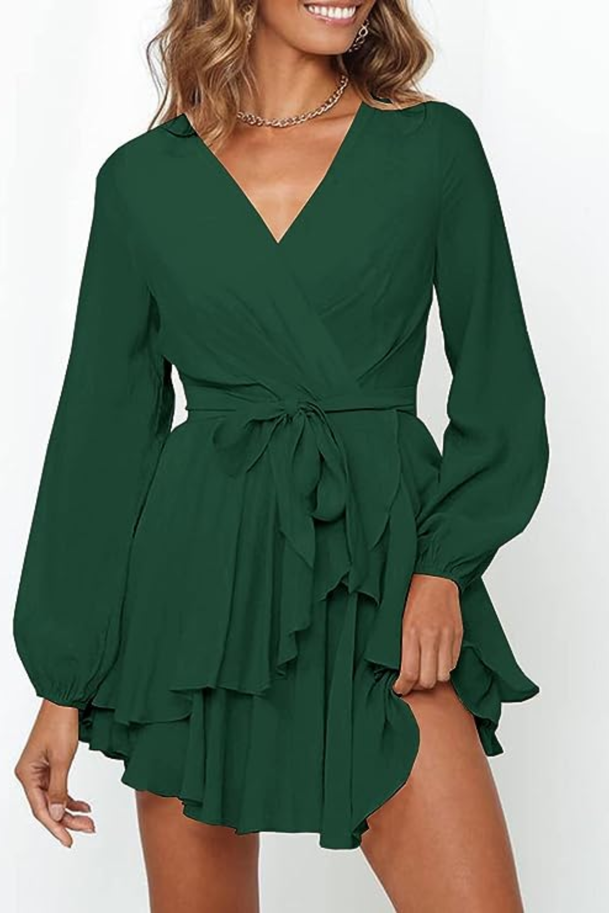 Johana Exclusive Summer Wrap Mini Dress Elevated Occasion Wear