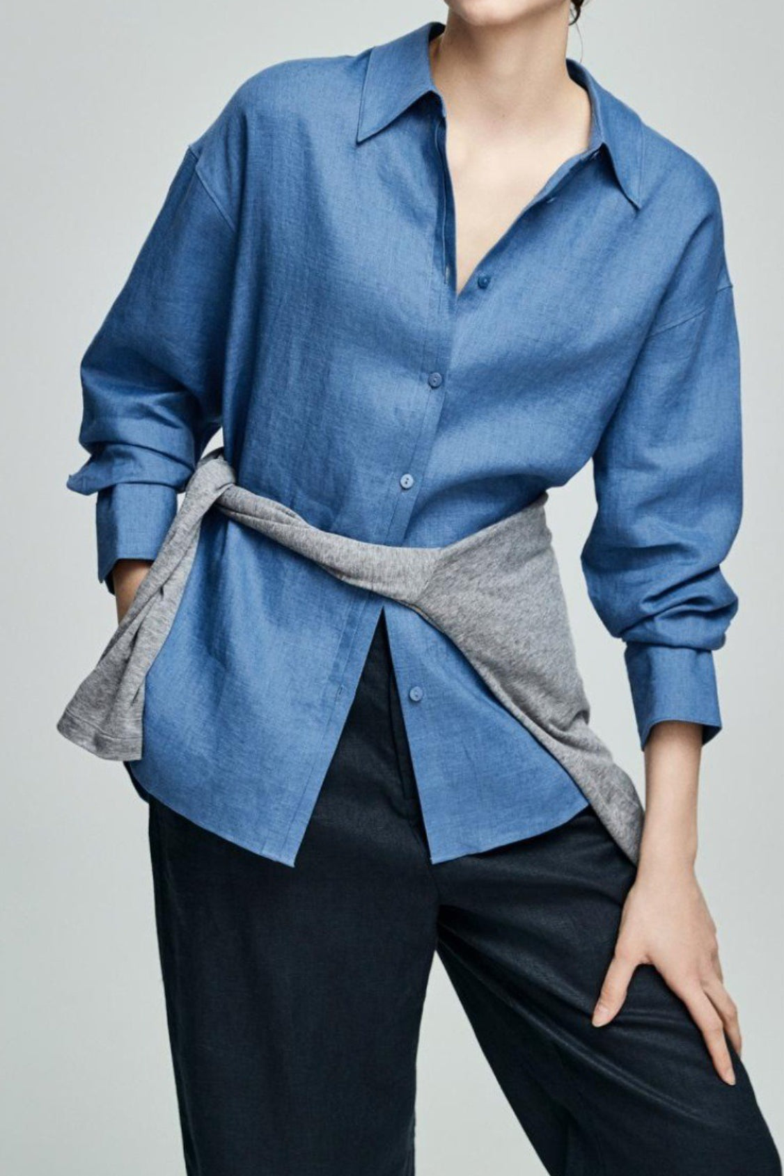 Linen Lightweight Button Down Blouse