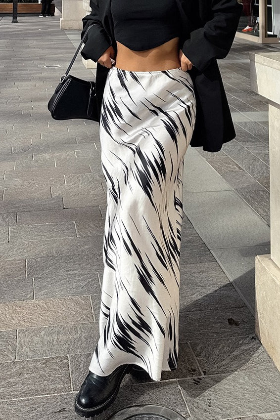 Satin Fishtail Bodycon Skirt